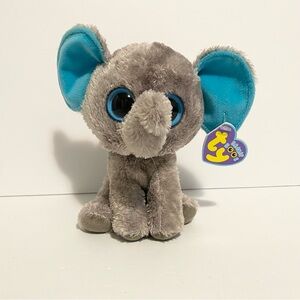 Ty Beanie Boos Boo 2011 Peanut the Grey Elephant 6" Purple Tag Plush Stuffed Toy